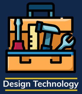 An icon of a toolbox and tools with the words Design Technology.